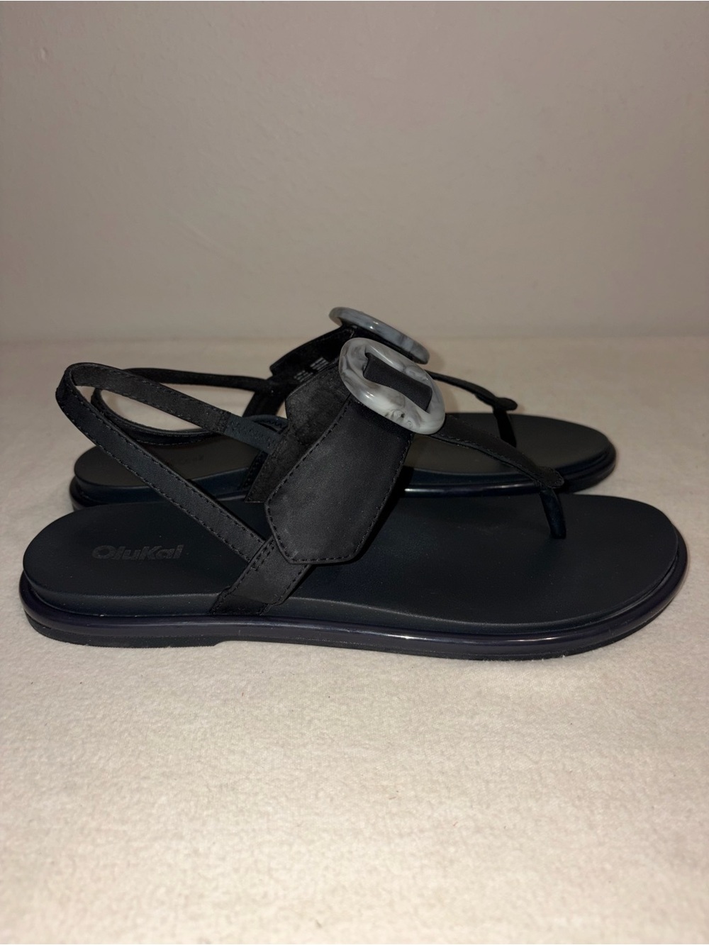 OluKai La‘i Slingback Women’s Sandals Size 10 Black Buckle